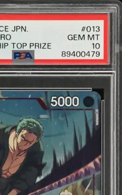 PSA10 Zoro Championship CS Promo One Piece Card ST01 013 Limited Rare - Image 4