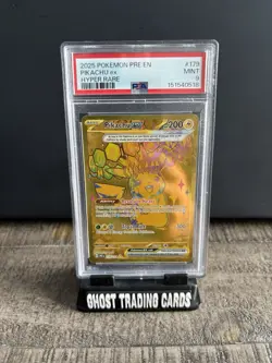 2025 POKEMON PRE EN-PRISMATIC EVOLUTIONS HYPER RARE #179 PIKACHU EX PSA 9 - Image 1