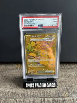 2025 POKEMON PRE EN-PRISMATIC EVOLUTIONS HYPER RARE #179 PIKACHU EX PSA 9 - Image 2