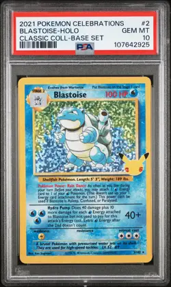 Pokemon Celebrations Classic Collection Base Blastoise 2/102 PSA 10 GEM MINT - Image 1