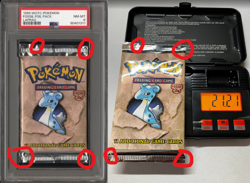 1999 WOTC Pokemon Unlimited Fossil Booster Foil Pack (Lapras) PSA 8 LIKELY HEAVY - Image 5
