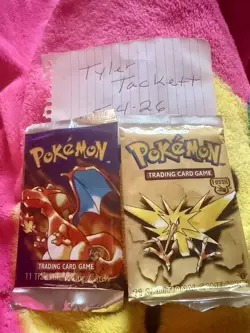 WOTC Pokemon 1st Edition base set Booster Pack+ Fossil 1st Edition Zapdos Pack - Image 2