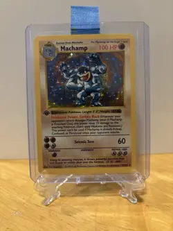 Pokemon TCG Machamp Holo Rare 1st Edition Shadowless Base Set 8/102 - Image 1