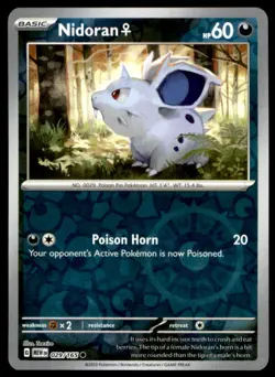 Nidoran F 029/165 Common 151 Pokemon Reverse Holo Near Mint - Image 1