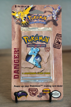 Pokemon Fossil Booster Blister Pack Lapras Artwork 1999 WOTC Sealed-READ Desc. - Image 1