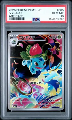 PSA 10 GEM MINT 2025 Pokemon JP Bulbasaur 064 & Ivysaur 065 AR Sequential Set - Image 5