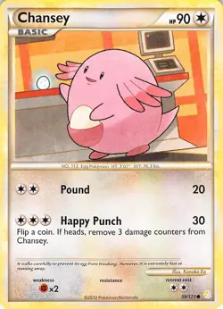 Chansey 58/123 Common HeartGold & SoulSilver Pokemon Moderately Played - Image 1