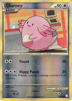 Chansey 58/123 Common HeartGold & SoulSilver Pokemon Reverse Holo Lightly Played - Image 1