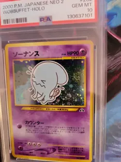 Pokemon Wobbuffet Neo 2 Japanese Holo Rare #202 PSA 10 Gem Mint swirl - Image 5