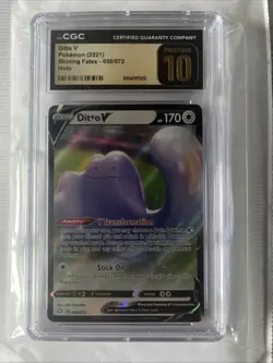 Pokemon TCG Ditto v Shining Fates 050/072 CGC Pristine 10 - Image 1
