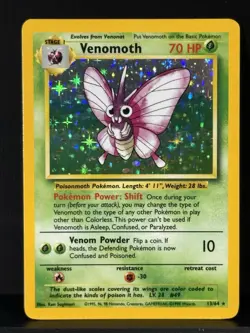 Wizards of the Coast Pokemon Venomoth Jungle No Set Symbol Holo Rare 13/64 - Image 1