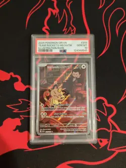 Pokemon Team Rocket's Meowth 203/182 Destined Rivals Illustration Rare PSA 10 - Image 1