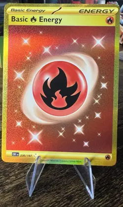 Gold Basic Fire Energy 230/197 Obsidian Flames OBF Holo Hyper Rare - Image 1