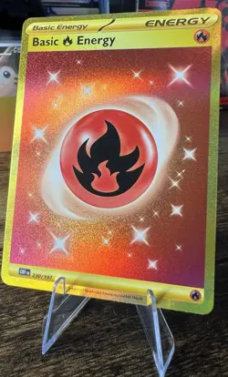 Gold Basic Fire Energy 230/197 Obsidian Flames OBF Holo Hyper Rare - Image 2