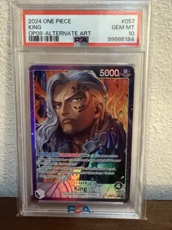 2024 ONE PIECE OP08-TWO LEGENDS ALTERNATE ART #057 KING PSA 10 - Image 1