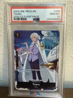 ONE PIECE TSURU 2023 CS CHAMPIONSHIP EVENT PACK ENGLISH PSA 10 #OP02-106 - Image 1