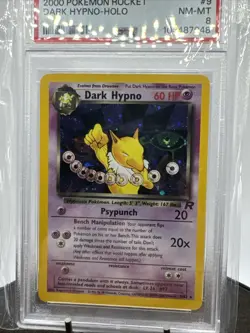 2000 POKEMON ROCKET #9 DARK HYPNO-HOLO PSA NM-MT 8 - Image 4
