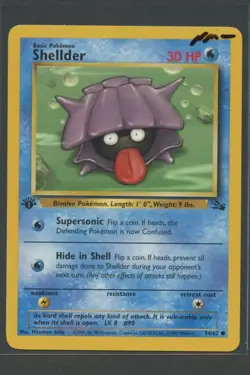 Shellder 1. Edition | Fossil 54/62 | Pokemon Karte EN NM- Muschas WOTC 1999 - Image 1