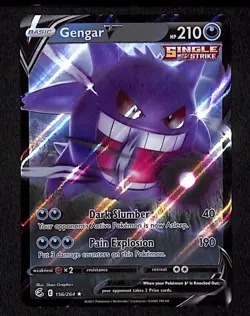 Gengar V 156 V Rare Pokemon Fusion Strike 264 Holo 2021 - Image 1