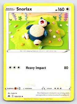 Snorlax 109/159 Rare Crown Zenith Pokemon Lightly Played - Image 1