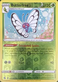 Butterfree 003/264 Holo Rare Fusion Strike Pokemon Reverse Holo Lightly Played - Image 1
