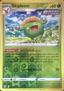 Skiploom 003/203 Uncommon Evolving Skies Pokemon Reverse Holo Near Mint - Image 1