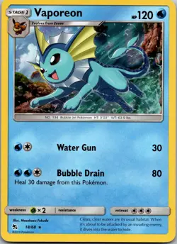 Vaporeon 18/68 Holo Rare Hidden Fates Pokemon Holo Near Mint - Image 1