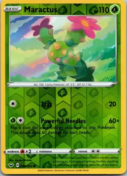 Maractus 007/202 Common Sword & Shield Pokemon Reverse Holo Near Mint - Image 1