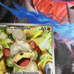 Hisuian Growlithe Illustration Rare Pokemon Twilight Masquerade 181/167 NM+ - Image 2