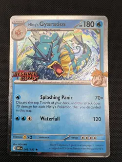 Pokemon Destined Rivals Mistys Gyarados Stamped Prerelease 049/182 - Image 1