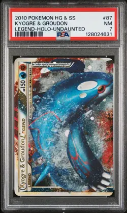 Pokemon 2010 HG & SS Undaunted Kyogre Groudon LEGEND Holo PSA 7 SET 87 88 - Image 2