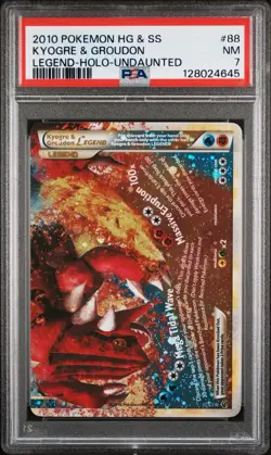 Pokemon 2010 HG & SS Undaunted Kyogre Groudon LEGEND Holo PSA 7 SET 87 88 - Image 4