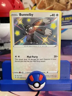 Pokemon TCG Bunnelby Shining Fates Sv097/Sv122 Holo Shiny Holo Rare NM - Image 1
