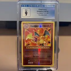 CHARIZARD 11/108 REVERSE HOLO 2016 POKEMON EVOLUTIONS CGC 9 - Image 1