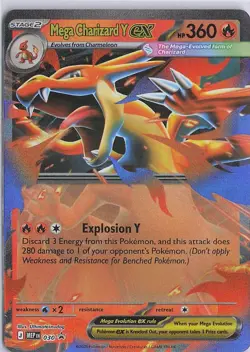 Mega Charizard Y ex 030 Holo Promo ME: Mega Evolution Promo Pokemon Near Mint - Image 1
