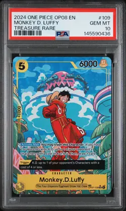 PSA 10 Monkey D. Luffy 109 OP08 Two Legends Treasure Rare ONE PIECE - Image 1