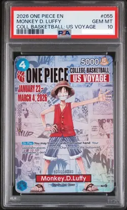 PSA 10 Luffy P-055 ONE PIECE Card College Basketball US Voyage Promo English - Image 3