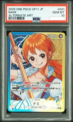 Alternate Art Nami One Piece 2025 Fist/Divine Speed Japanese OP11-041 L PSA 10 - Image 1