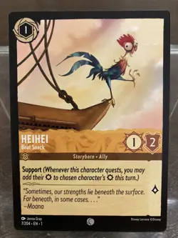 Disney Lorcana Non-Foil HeiHei Boat Snack Error/Errata Common 7/204 - Image 1