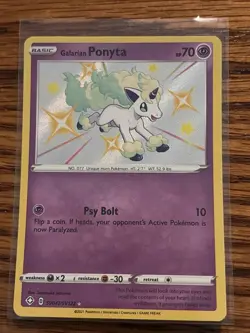 Pokemon TCG Galarian Ponyta Shining Fates Shiny Vault Rare Card SV047/SV122 - Image 1