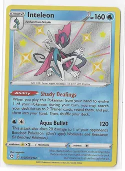 Pokemon TCG Inteleon SV027/122 Shining Fates Shiny Vault Holo NM - Image 1