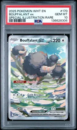 Pokemon Bouffalant ex 170/086 Sv: White Flare Holo PSA 10 - Image 1