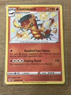 Pokemon TCG Centiskorch SV019/122 Shining Fates Shiny Vault Holo Card - Image 1