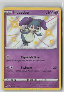 Indeedee SV059/SV122 Shiny Rare Shining Fates Shiny Vault Pokemon NM - Image 1