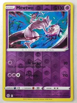 REVERSE HOLO Mewtwo 056/172 VLP/NM Brilliant Stars Pokemon Card Anesaki Dynamic - Image 1
