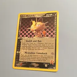 Pokemon TCG Rocket's Meowth Team Rocket Returns Reverse Holo Nintendo 2004 - Image 2