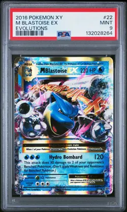 Pokemon M Blastoise EX Full Art 22/108 XY Evolutions 22 Mega MINT PSA 9 - Image 1