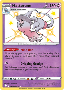 Hatterene SV056/SV122 Shiny Rare Shining Fates Shiny Vault Pokemon Holo NM/M - Image 1