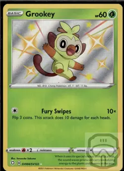 Grookey SV004/SV122 Shiny Rare Shining Fates Shiny Vault Pokemon Holo NM/M - Image 3