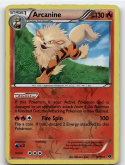ARCANINE 12/99 RARE REVERSE HOLO NEXT DESTINIES POKEMON HEAVILY PLAYED - Image 1